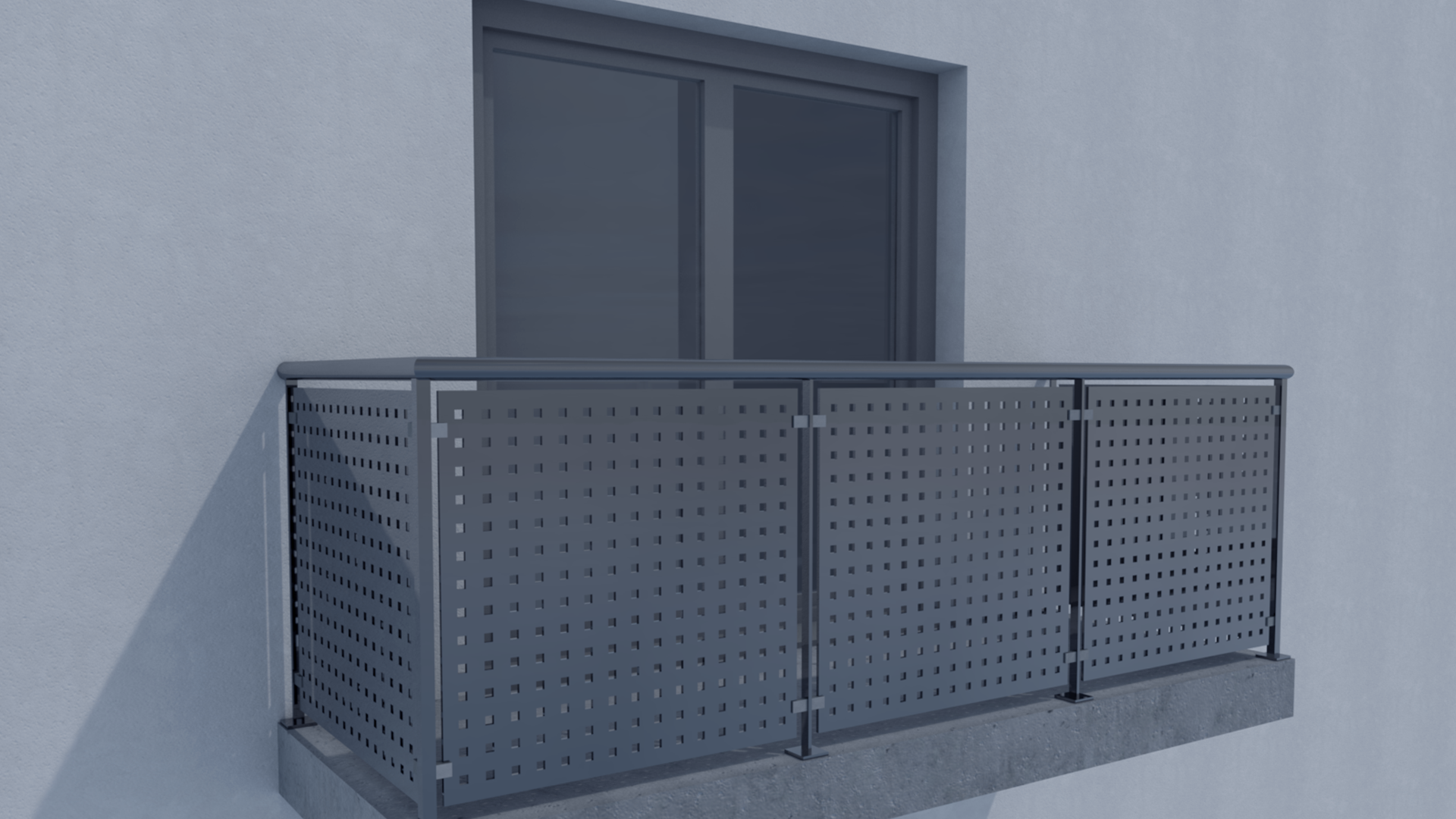 Geländer - Metallgeländer mit Paneelen / Staketen