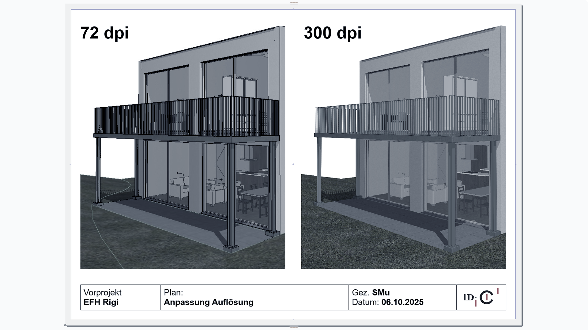 3D-Fenster Auflösung